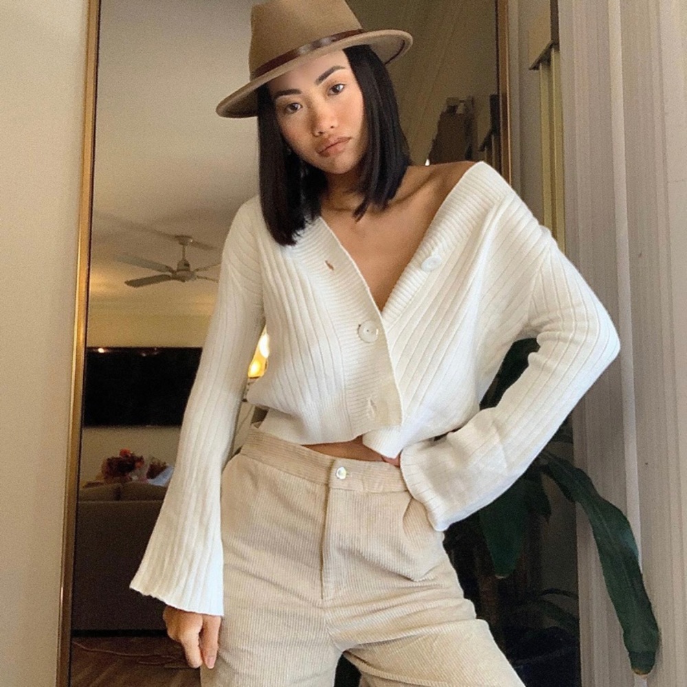 Princess Polly THE BARELLAN CROPPED CARDIGAN WHITE